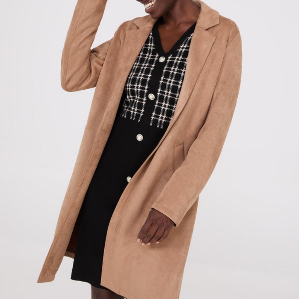 🌷Vegan suede Car Coat in Ivy green - Picture 10 of 13